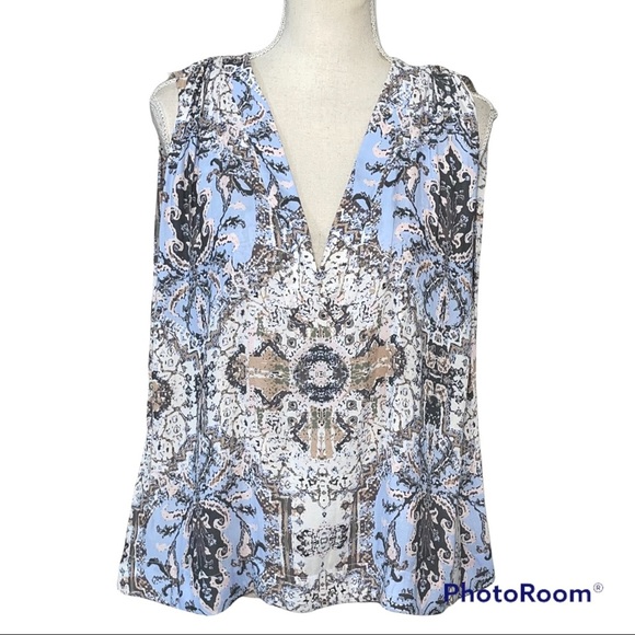 Free People Mosaic Print Swing Tank Top Blouse - Picture 3 of 8